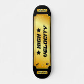 Skateboard "High Velocity" - Gold/Schwarz Mit Mono (Vorne)