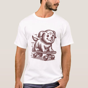 Skateboard-Hund-T - Shirt