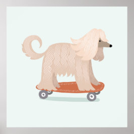 Skateboard-Hund-Wandkunst Poster