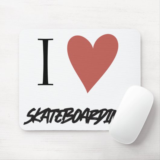 Skateboard I Liebe Skateboard Mousepad (Mit Mouse)