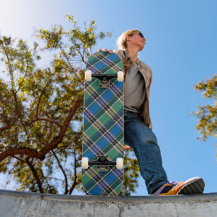 Skateboard in Blue & Green Kariert HAMbWG