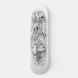 Skateboard Ink Skeleton Court Jester