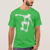 Skateboard Irish St Patricks Day Kleeblatt T-Shirt (Vorderseite)
