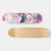 Skateboard Japanisch Kirschblossom & Schmetterling (Horizontal)