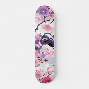 Skateboard Japanisch Kirschblossom & Schmetterling