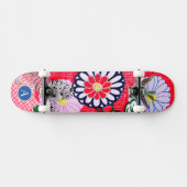 SKATEBOARD JAPANISCHE BLUME UND TIGER DIY INITIAL (Horizontal)