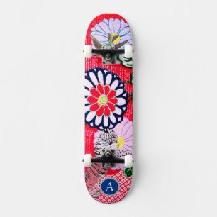 SKATEBOARD JAPANISCHE BLUME UND TIGER DIY INITIAL