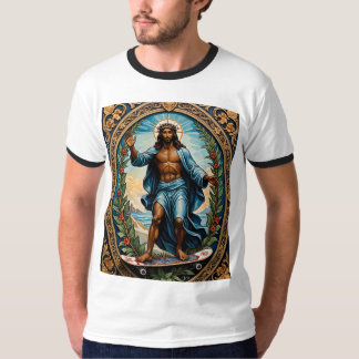 Skateboard Jesus Sacred Icon Art Grafisches T-Shir T-Shirt