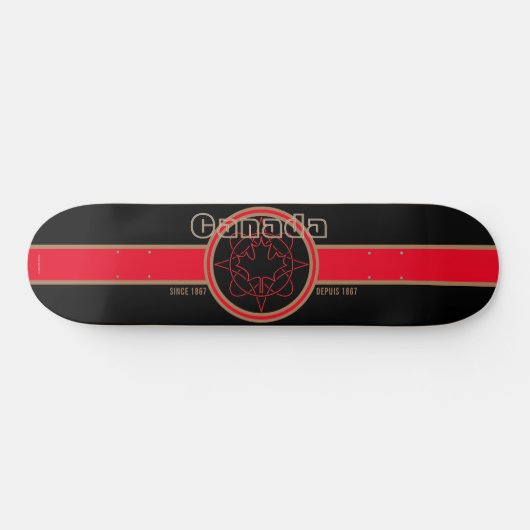 Skateboard Kanada seit 1867 (Schwarz) (Horizontal)