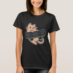 Skateboard-Katze beim Skateboardfahren auf Skatebo T-Shirt