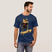Skateboard Katze T - Shirt (Vorne ganz)
