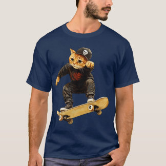 Skateboard Katze T - Shirt