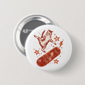 Skateboard-Katze Y2K 90er Stil Button (Vorne & Hinten)