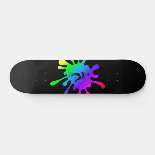 Skateboard Kid farbige Paint Splash Name (Horizontal)