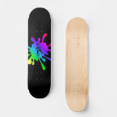 Skateboard Kid farbige Paint Splash Name (Vorderseite)