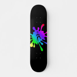 Skateboard Kid farbige Paint Splash Name