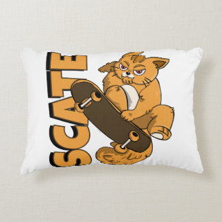 Skateboard Kitty - Orange Cat in Action Dekokissen