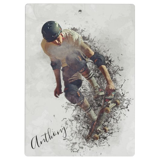 Skateboard Klemmbrett (Rückseite)