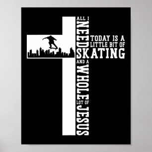 Skateboard Kreuz Glauben Eine Menge Jesus  Poster