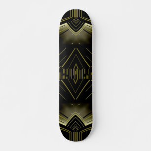 Skateboard-Kunst-Deko-Schwarz-Gold Skateboard