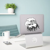 Skateboard lächelnd Bald Eagle Aufkleber (Laptop auf Schreibtisch)