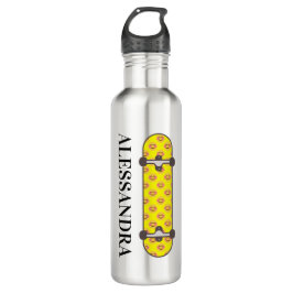 Skateboard lächelt Gesichtsmuster und individuelle Edelstahlflasche