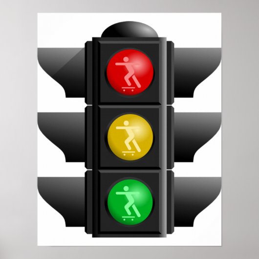 Skateboard Land Rec Traffic Signal Poster (Vorne)