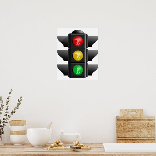 Skateboard Land Rec Traffic Signal Poster (Küche)