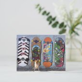 Skateboard-Landschaft für Hunde Postkarte (Stehend Vorderseite)