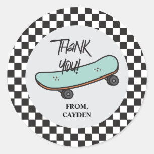 Skateboard Lass uns loslegen Geburtstag Danke Gefa Runder Aufkleber