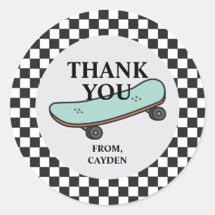 Skateboard Lass uns loslegen Geburtstag Danke Gefa Runder Aufkleber