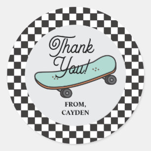 Skateboard Lass uns loslegen Geburtstag Danke Gefa Runder Aufkleber