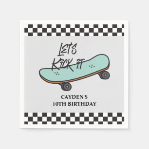 Skateboard Lass uns loslegen Geburtstag Serviette