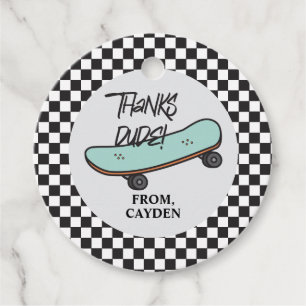Skateboard Lass uns loslegen Geburtstags-Dankeschö Geschenkanhänger