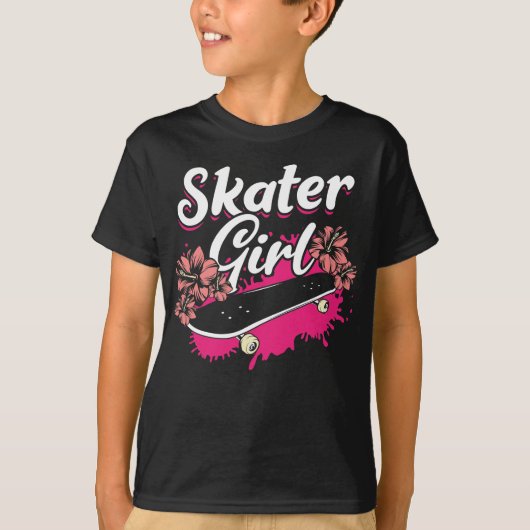 Skateboard Liebe Skater Girl T-Shirt (Vorderseite)