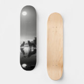 Skateboard Lobos salvajes a media noche con luna (Vorderseite)