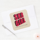 Skateboard-Logo Quadratischer Aufkleber (Umschlag)