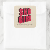 Skateboard-Logo Quadratischer Aufkleber (Tasche)