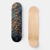Skateboard - Luxus Blaues Mosaik-Kunstdeck (Vorderseite)