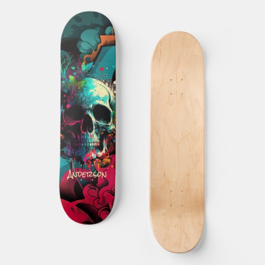 Skateboard macht Spaß Graffiti-Skull (Vorderseite)