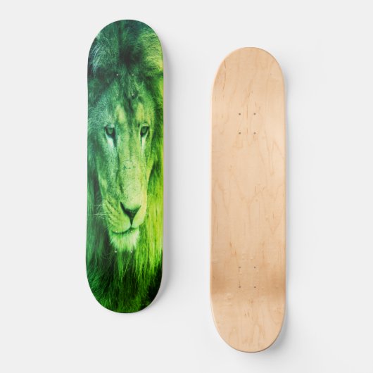 Skateboard mächtig GREEN LION (Vorderseite)