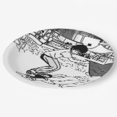 Skateboard-Manöver - Junge Skateboarder Pappteller (Schrägansicht)