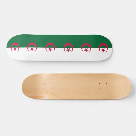 Skateboard mit algerischer Flagge (Horizontal)