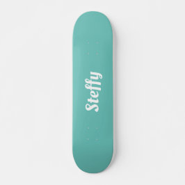 Skateboard mit aquamarinem und weißem personalisie