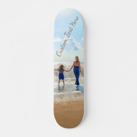 Skateboard mit benutzerdefiniertem Foto und Text - (Vorne)