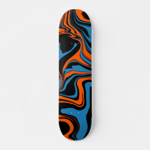 Skateboard mit blauem Orange und Abstraktem schwar