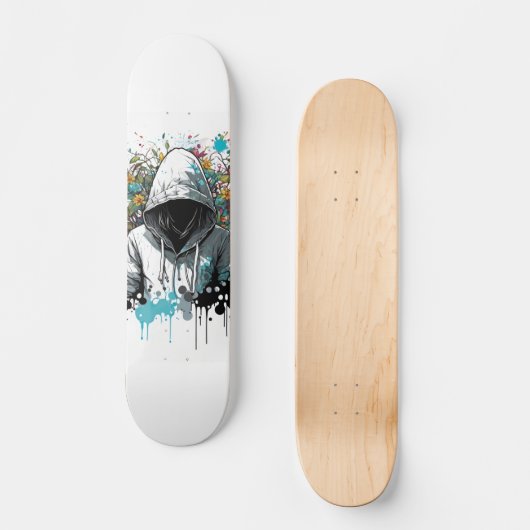 Skateboard mit Blume Power dESIGN 1 (Vorderseite)