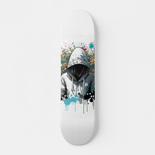 Skateboard mit Blume Power dESIGN 1 (Vorne)