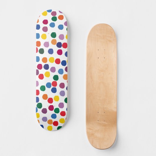 Skateboard mit bunten Punkten (Vorderseite)