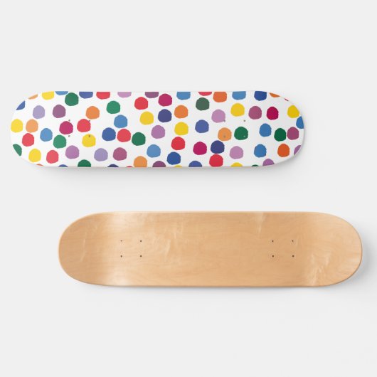 Skateboard mit bunten Punkten (Horizontal)